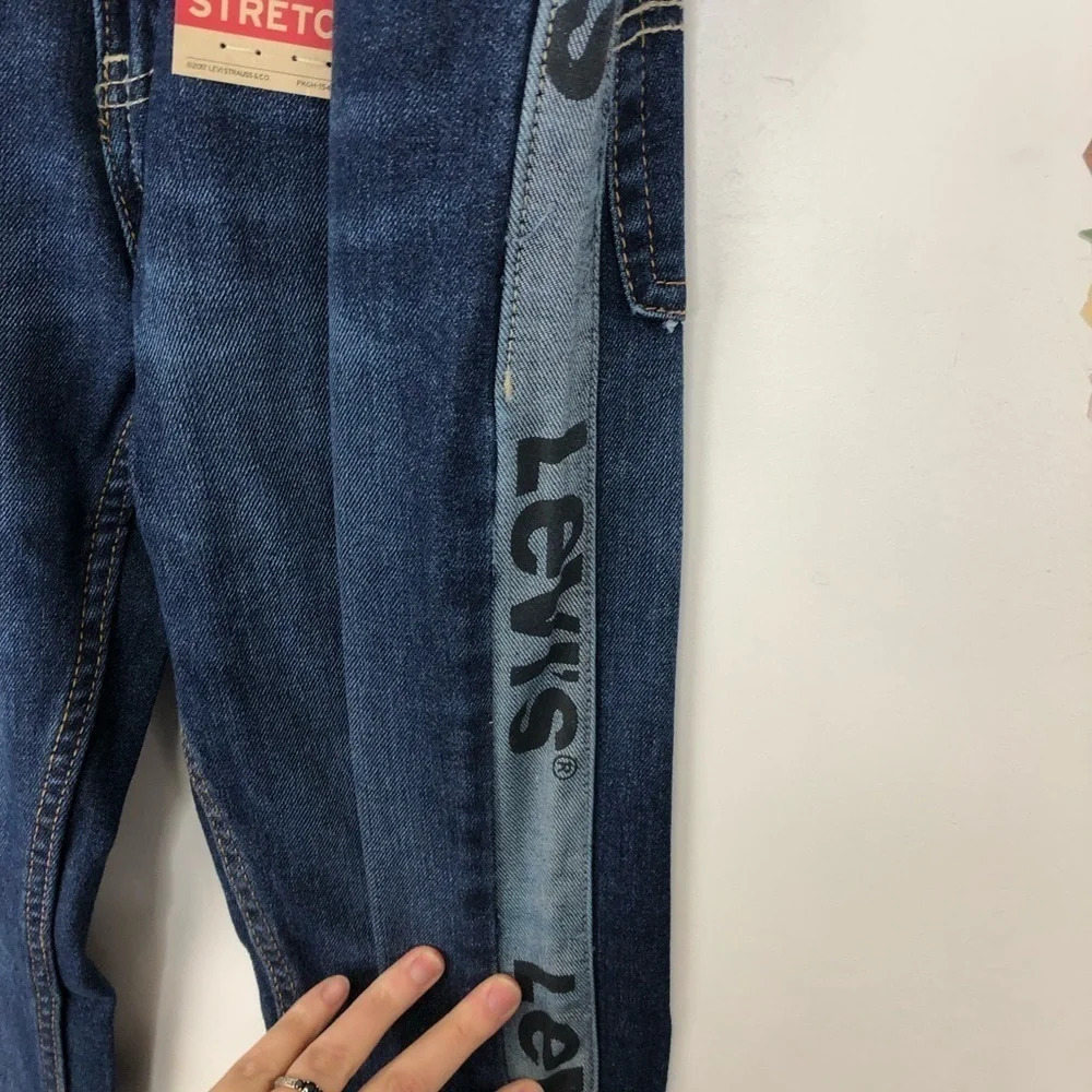 Levi’s girls jeans size 16 502 regular taper jeans side logo spell out - Picture 3 of 6